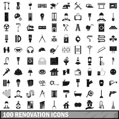 basit tarzda 100 yenileme Icons set