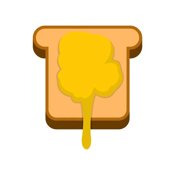 Toast s medem ikonu, plochý — Stockový vektor