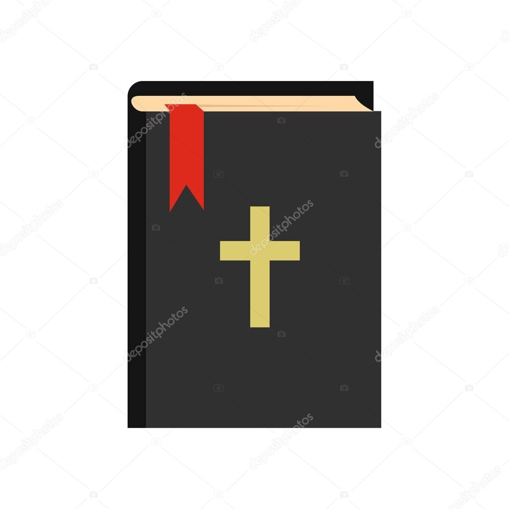Bible icon, flat style
