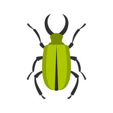 Yeşil böcek simgesini, düz stil