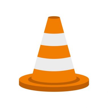 Trafik konisi simgesi, düz biçim