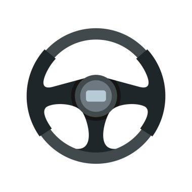Spor araba direksiyon simgesi, düz stil