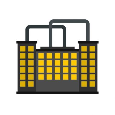 Fabrika Binası simgesi, düz stil imalat