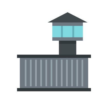 Prison tower icon, flat style clipart