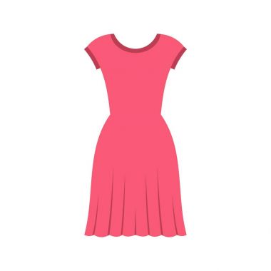 Pembe elbise simgesi, düz stil