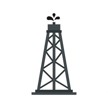 Petrol sondaj platformu simgesi, düz stil