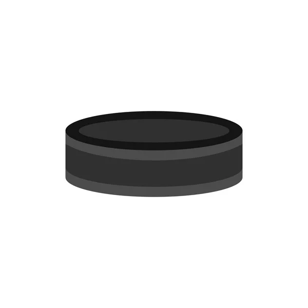 Hockey puck pictogram, vlakke stijl — Stockvector