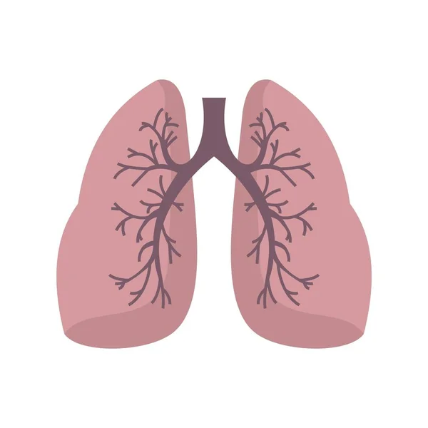 肺のアイコン、フラット スタイル — ストックベクタ