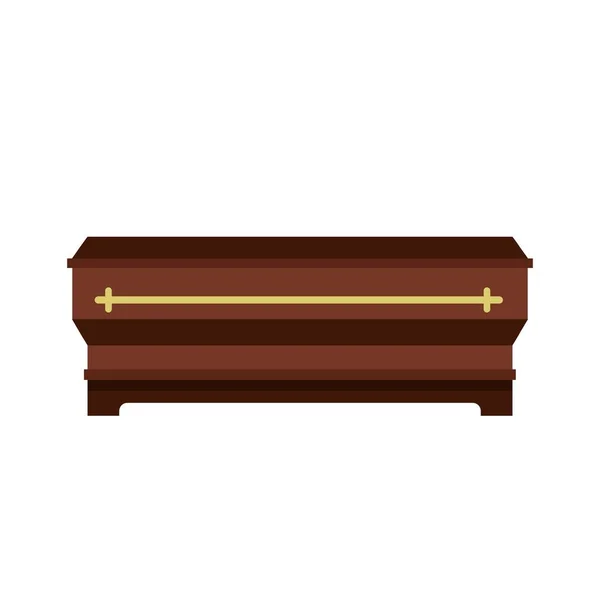 Coffin icon, flat style — Stock Vector