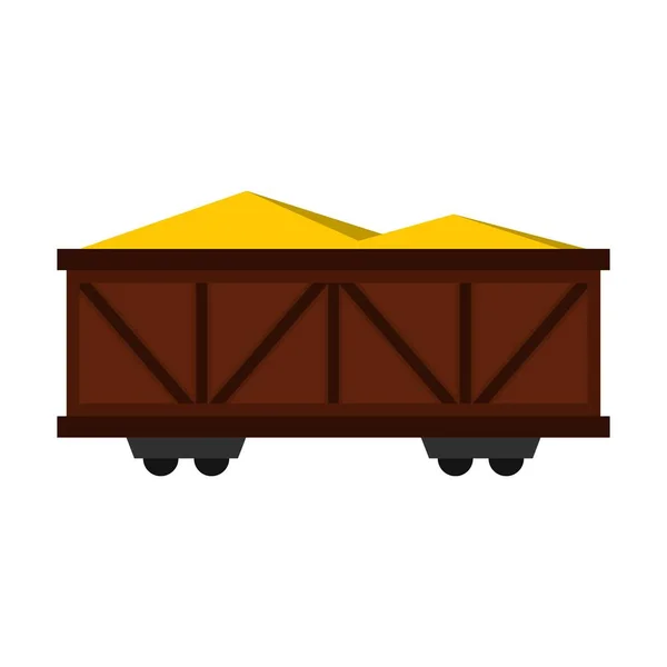 Icono de vagón de carga de tren, estilo plano — Vector de stock