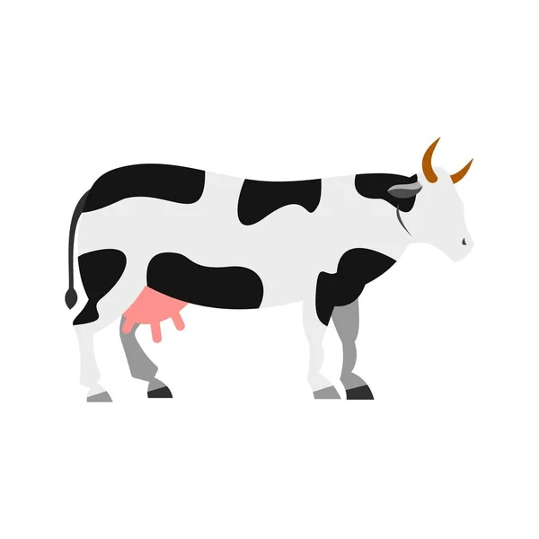 Icono de vaca, estilo plano — Vector de stock