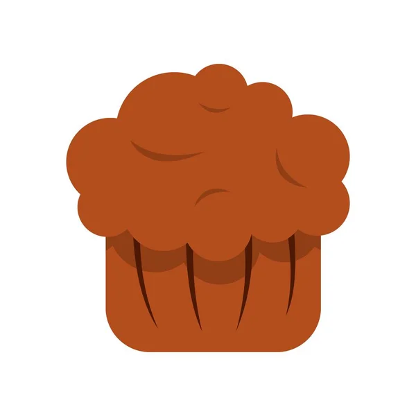 Icono de muffin de chocolate, estilo plano — Vector de stock