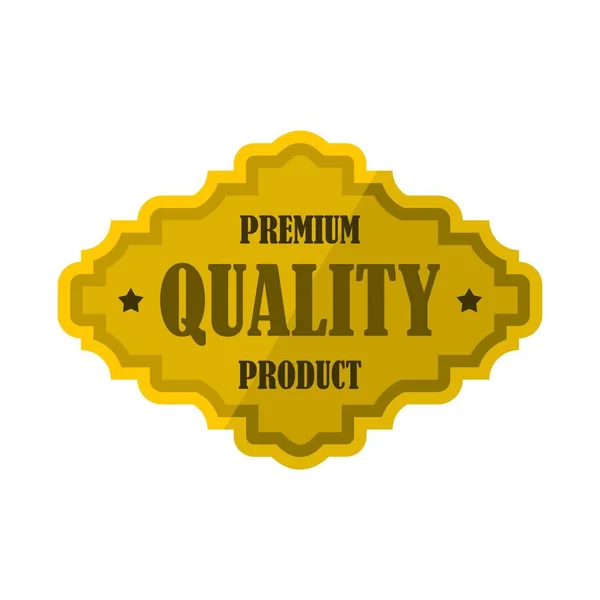 Ícone de etiqueta de produto de qualidade premium dourada — Vetor de Stock