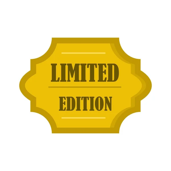 Icono de etiqueta de edición limitada dorada, estilo plano — Archivo Imágenes Vectoriales
