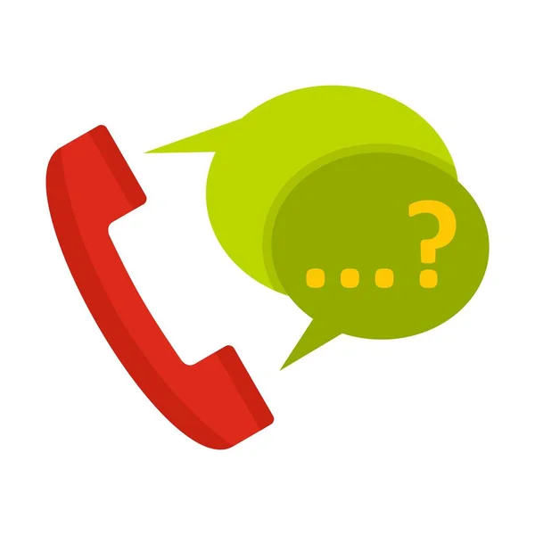 Telefone com ícone de bolha de fala ponto de interrogação —  Vetores de Stock