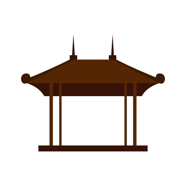 Icono del pabellón de madera, estilo plano — Archivo Imágenes Vectoriales
