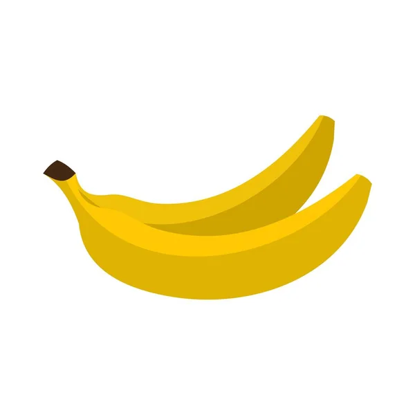 Banán ikona, ploché styl — Stockový vektor
