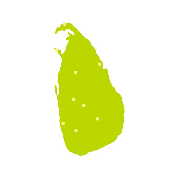 Sri Lanka icona mappa verde, stile piatto — Vettoriale Stock