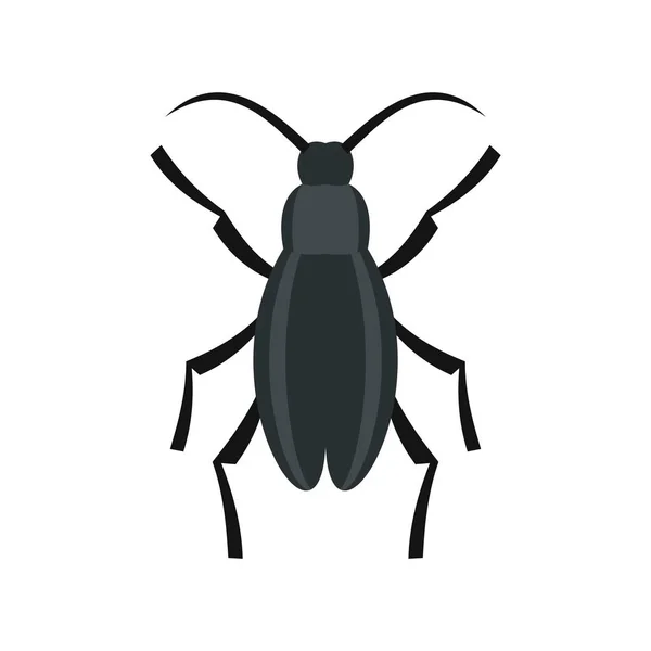 Gray beetle icon, flat style — Stock Vector