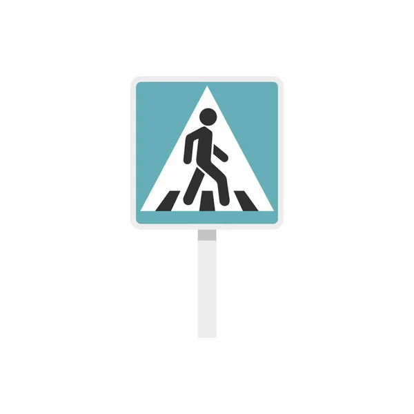 Знак пешеходного дорожного знака, плоский стиль — стоковый вектор