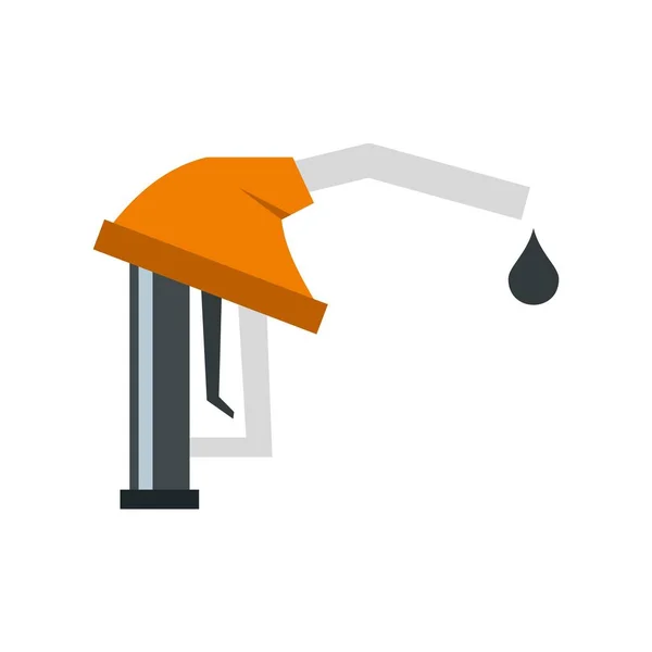 橙色的汽油泵喷嘴图标，平面样式 — 图库矢量图片