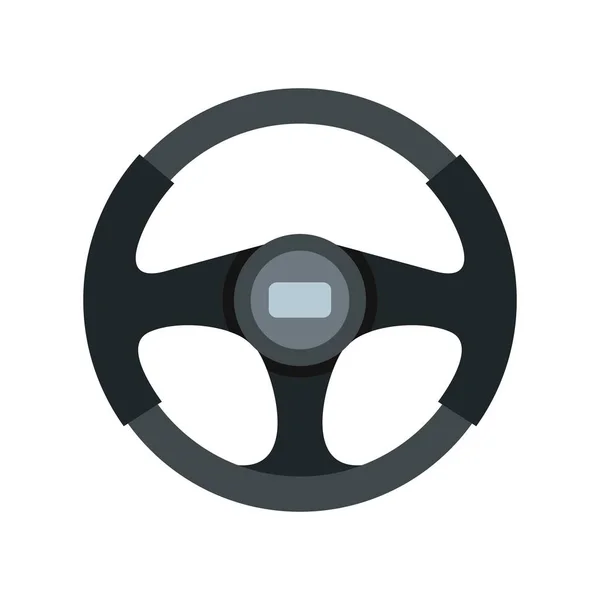 Sports car steering wheel icon, flat style — Stock Vector