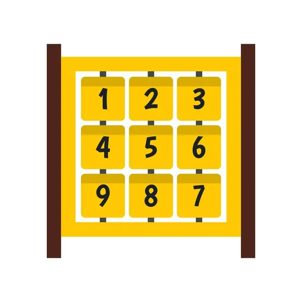 Cubos amarillos con números en el icono del patio de recreo — Vector de stock