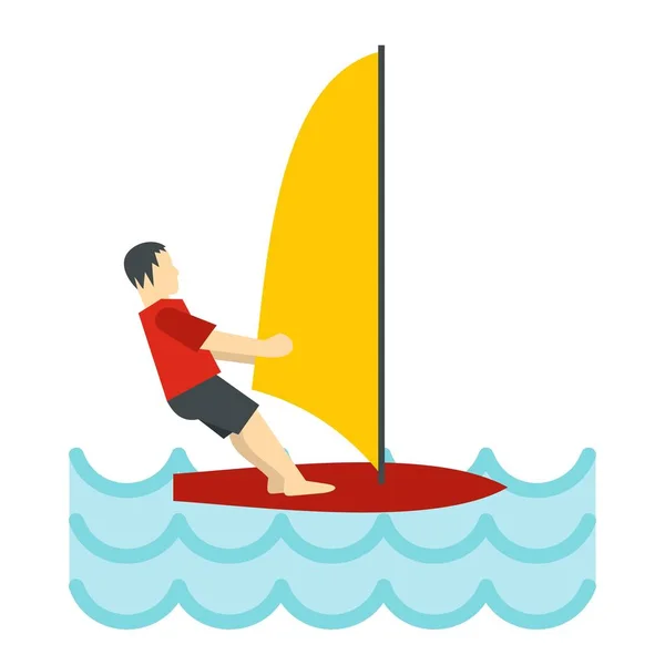 Windsurfing icon, flat style — Stock Vector
