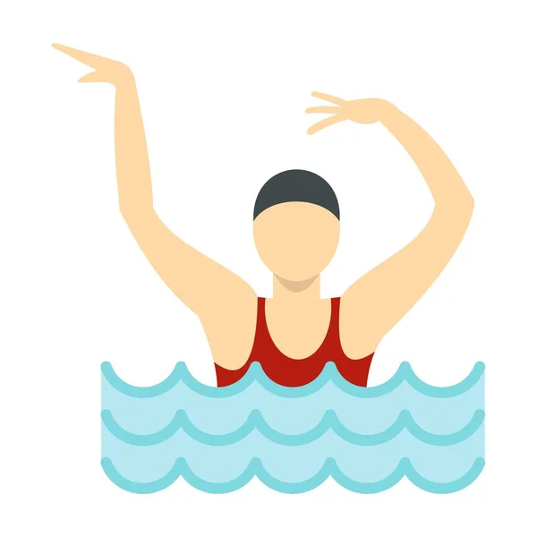 Figura bailando en un icono de la piscina, de estilo plano — Vector de stock
