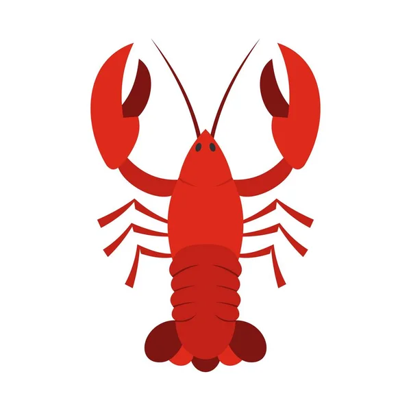 Ícone de lagostim vermelho, estilo plano —  Vetores de Stock