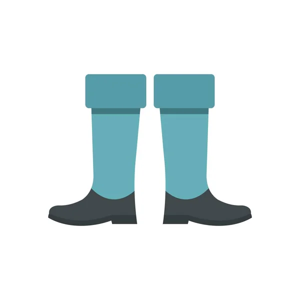 Ícone de botas de pesca, estilo plano — Vetor de Stock