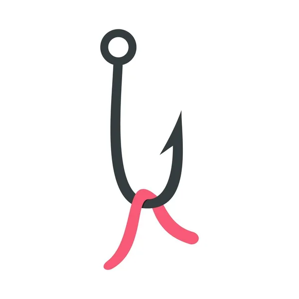 Červ na ikonu hák, plochý — Stockový vektor