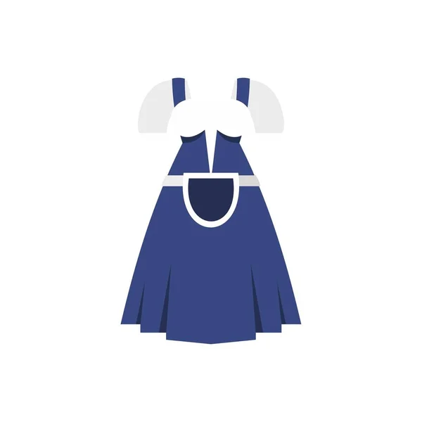 Blue Bavarian dress icon, flat style — Stock Vector