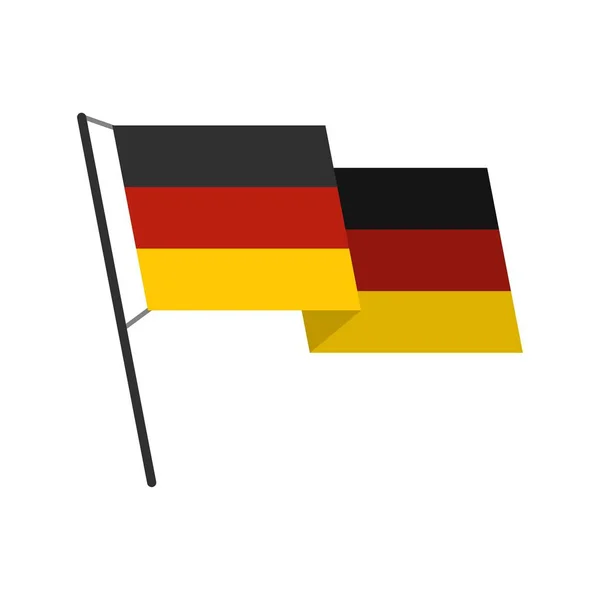 German flag icon, flat style — Stock Vector