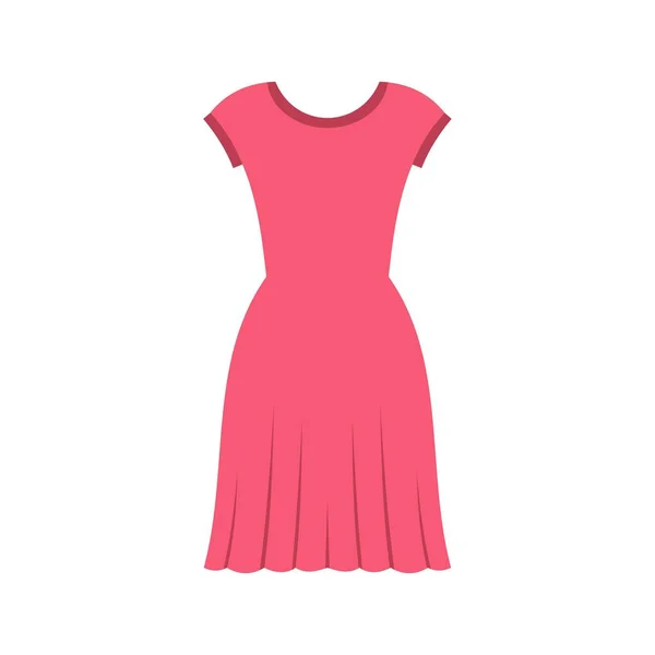 Рожева піктограма сукні, плоский стиль — стоковий вектор