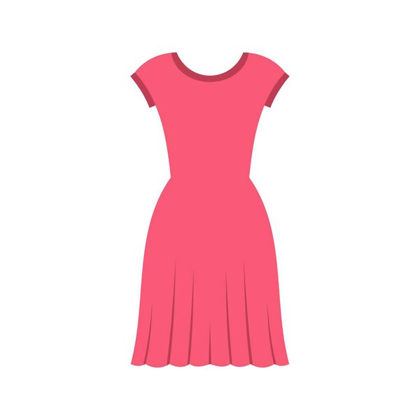 Pink dress icon, flat style