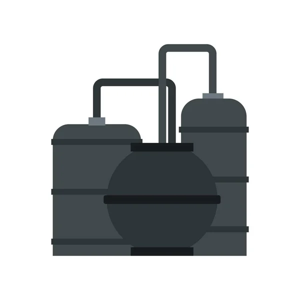 Oil refinery icon, flat style — Stock Vector