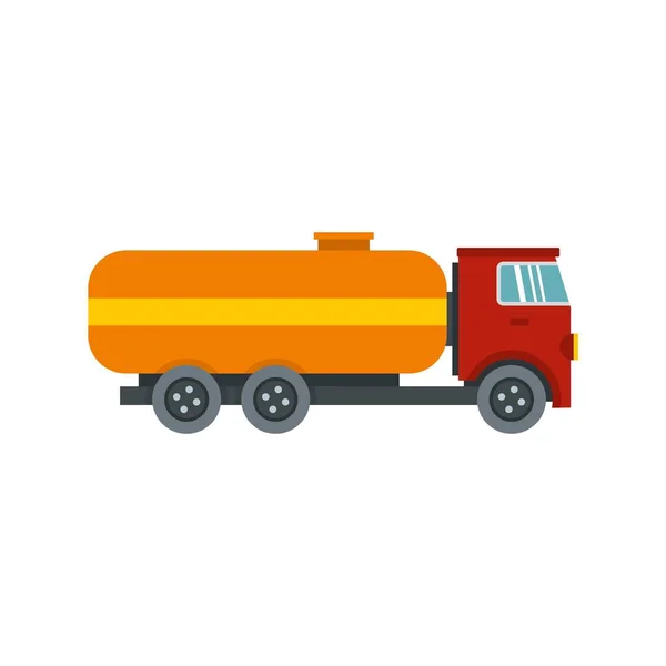 Tanker truck icon, flat style — Stock Vector