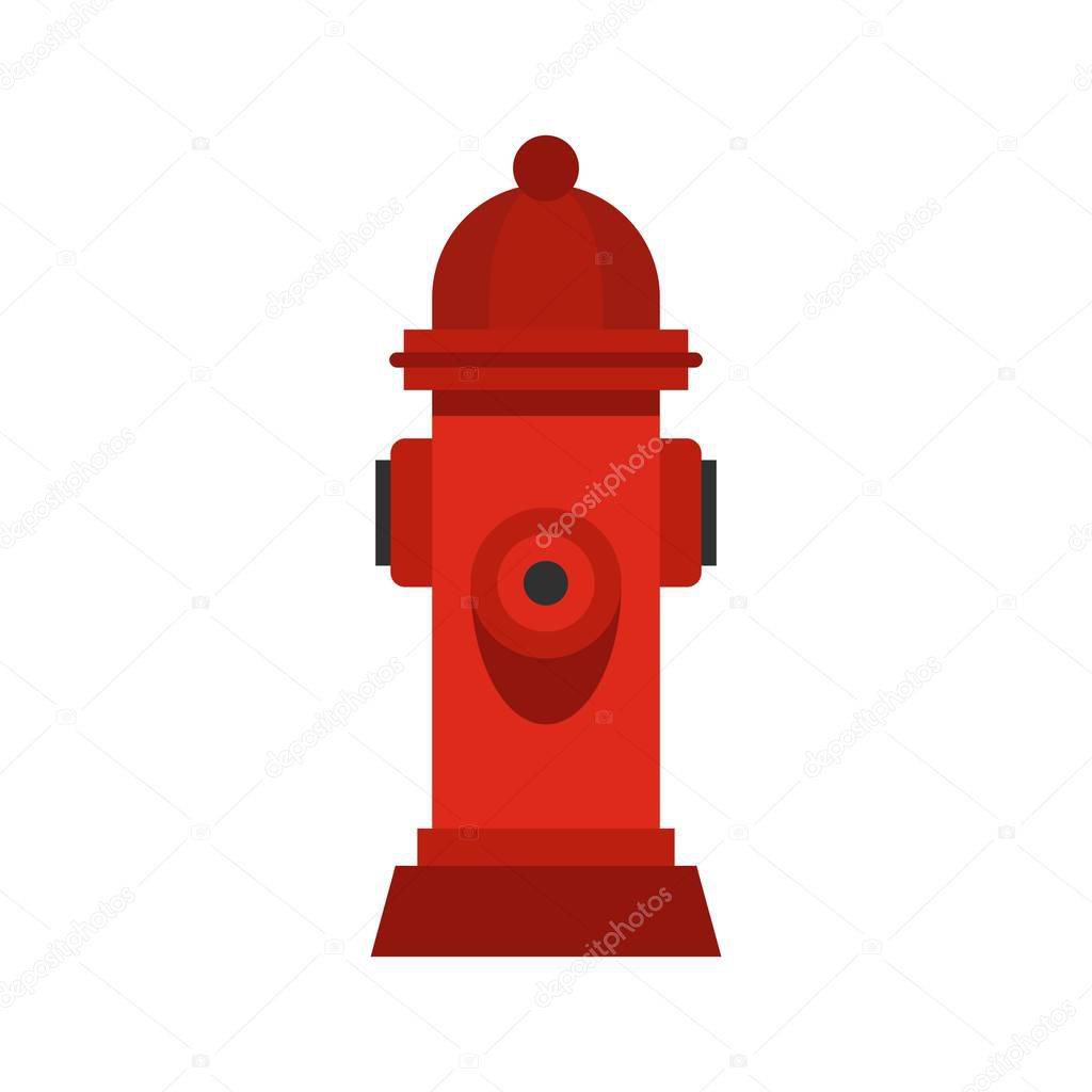 Red fire hydrant icon, flat style