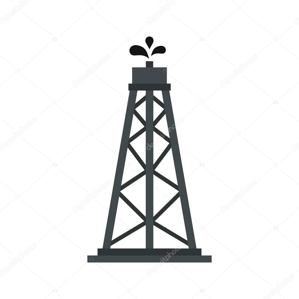 Oil rig icon, flat style