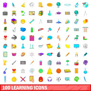 simgeler öğrenme 100 ayarla, tarzı çizgi film