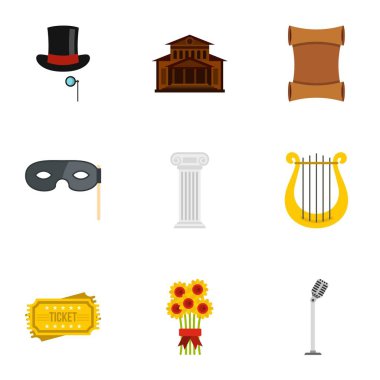 Opera Icons set, düz stil