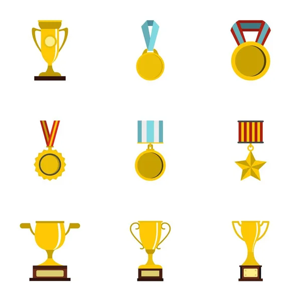 Conjunto de iconos de premios Sport, estilo plano — Archivo Imágenes Vectoriales