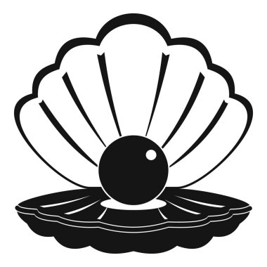 Bir deniz kabuğu simgesinde basit tarzı inci