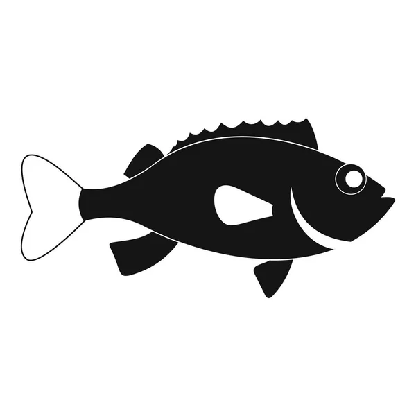 Mořský vlk ryba ikona, jednoduchý styl — Stockový vektor