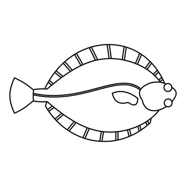 Ícone de peixe achatado, estilo esboço —  Vetores de Stock