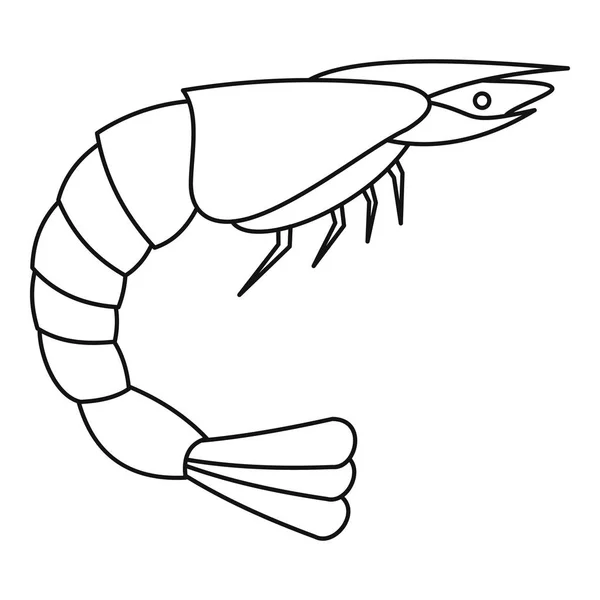 Icono de camarón, estilo de esquema — Vector de stock