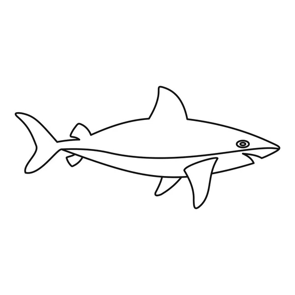 Icono de tiburón, estilo de esquema — Archivo Imágenes Vectoriales
