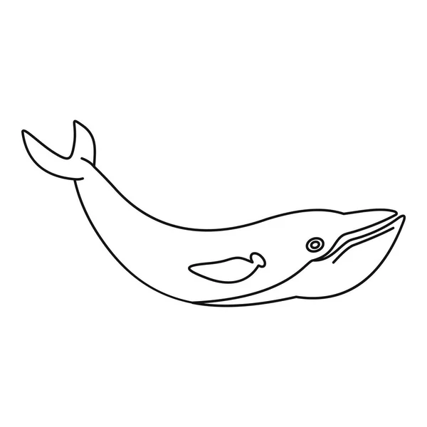 Icono de pescado de ballena, estilo de esquema — Archivo Imágenes Vectoriales