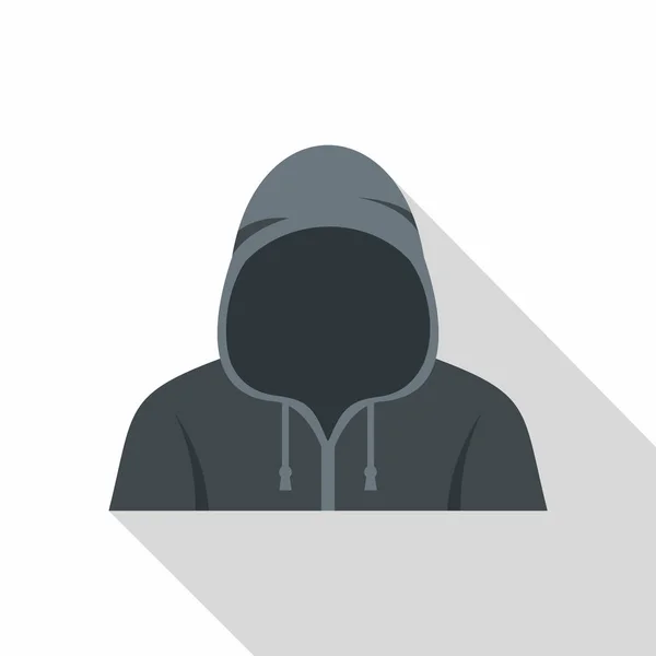 Figuur in een hoodie pictogram, vlakke stijl — Stockvector
